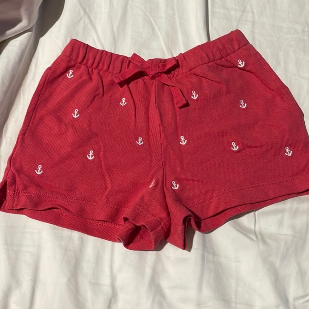 Ralph Lauren 4t washed red white anchor embroidered pull-on short nwot stretchy